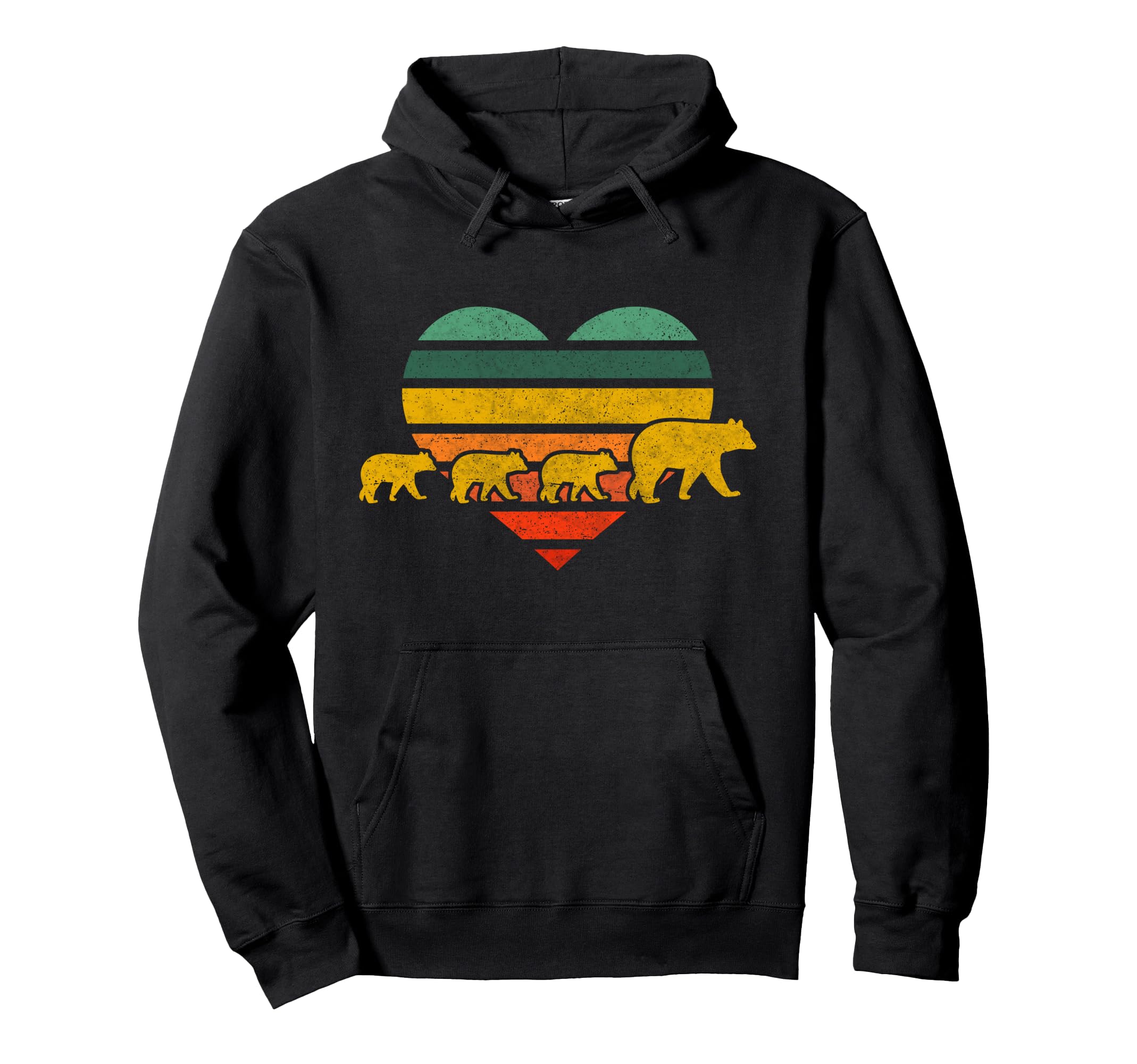 Photo 1 of Mama Bear Three Cubs Retro Heart Mothers Day Gift Pullover Hoodie