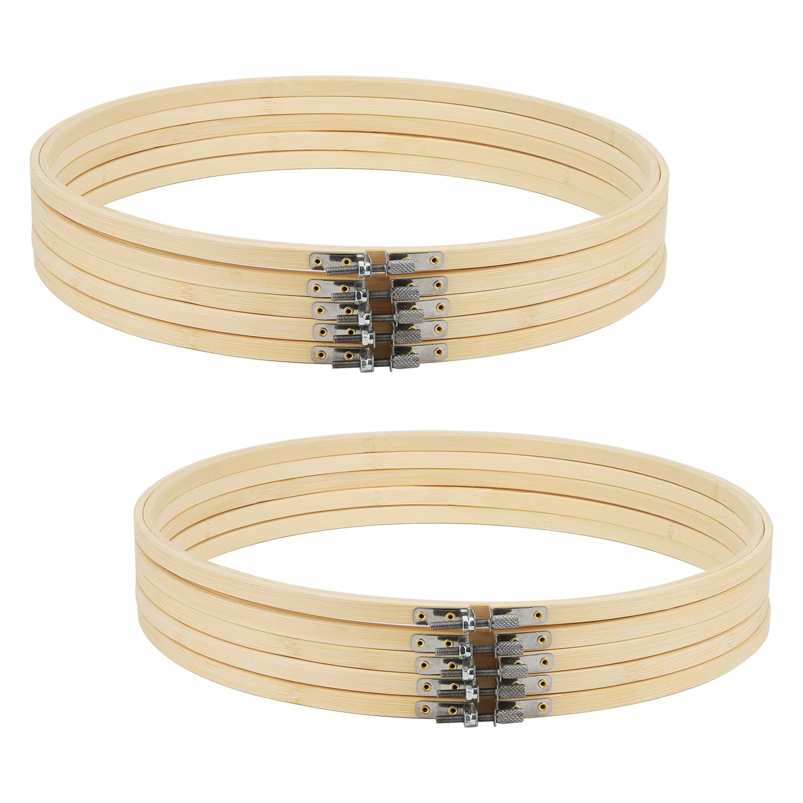MANCHAP 10 Pack 12 Inch/30cm Embroidery Hoops, Adjustable Embroidery Rings Cross Stitch Hoop for Craft Making