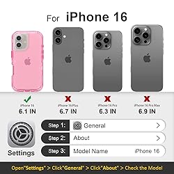 Follaroma for iPhone 16 Case, Heavy Duty Shockproof