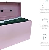 Cathedral A4+ Steel File Box Pastel Pink with 5 Suspension Files UK Brand view 3