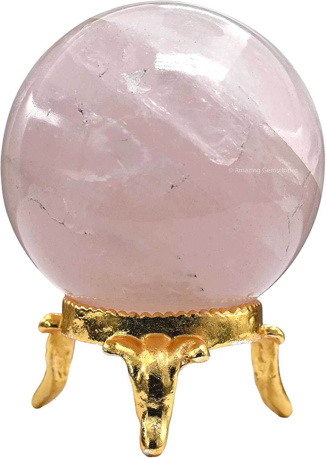Mixed Media - Rose Quartz Crystal Ball with Stand - 2