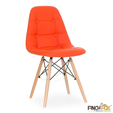 Eames Replica Cushioned Dining Chair/Cafe Chair/Side Chair/Accent Chair (Orange) Color by Finch Fox