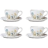 Lenox 896612 Wildflowers 8-Piece Espresso Cups &amp; Saucers Set