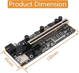 Bcowtte 8 Set PCIe Riser 1X to 16X Graphics Adapter Temperature Sensor GPU view 7