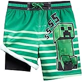 Minecraft Creeper Compression Swim Trunks Bathing Suit UPF 50+ Quick Dry Little Kid to Big Kid