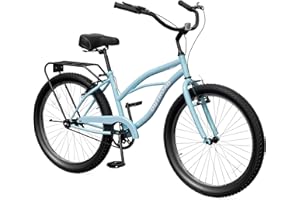 OUTROAD OUTDOOR CAMPING GARDEN PATIO Outroad 24/26 Inch Beach Cruiser Bike for Women，Single Speed Commuter Bicycle for Adult Men and Women, High-Carbon Steel, V-Brakes Comfortable City Bikes with Rear Rack