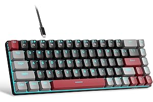 Portable 60% Mechanical Gaming Keyboard, MageGee MK-Box LED Backlit Compact 68 Keys Mini Wired Office Keyboard with Red Switc
