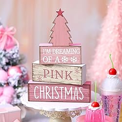 Lineshading 4 Pcs Christmas Table Decoration Wooden