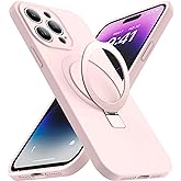 SKYLMW for iPhone 14 Pro Max Case with Magnetic Invisible Stand Compatible with MagSafe Military Drop Tested Shockproof Silicone iPhone 14 Pro Max Phone Cases for Women Men 6.7'', PinK