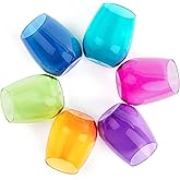 pop design Premium Unbreakable Stemless Wine Glasses – Set of 6 Durable BPA-Free Shatterproof Acrylic Glasses, 16oz Reusable Drinkware for Wine, Champagne, Cocktails, Home Bar & Outdoor Use
