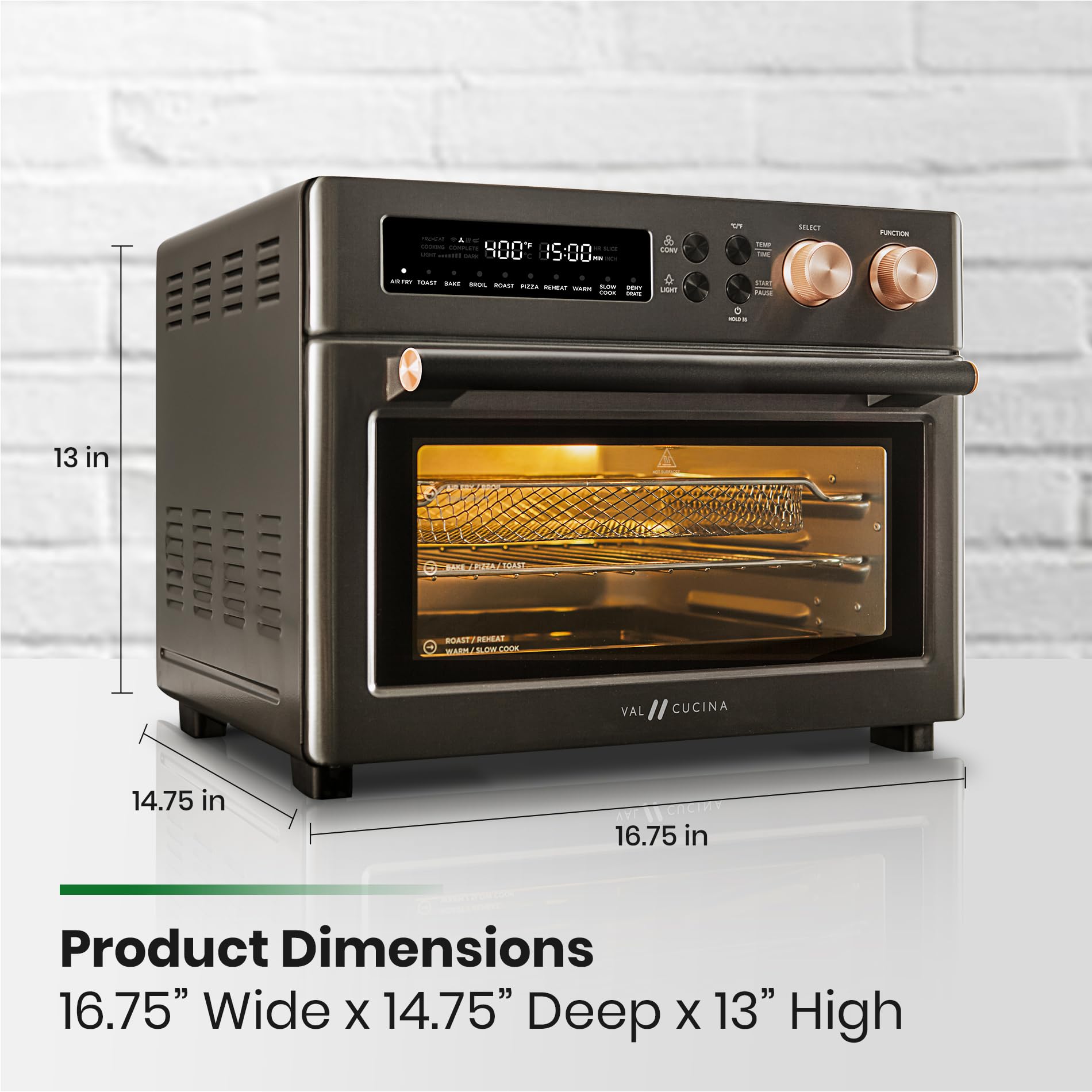 VAL CUCINA Infrared Heating Air Fryer Toaster Oven, Extra Large