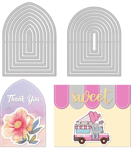 Spellbinders Make A Wish Arch Labels Etched Dies - Metal Die Cutting Templates For Card Making