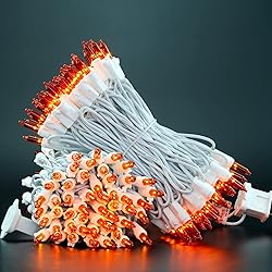 YULETIME 200ct Orange String Lights, 66ft UL