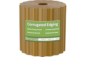 SOCONT Metal Garden Edging, 6"×40Ft Landscape Edging Border for Garden, Flower Bed, Lawn and Landscape Edging (Bronze)