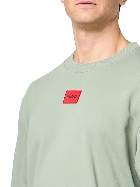HUGO REGULAR FIT SQUARE LOGO JERSEY SWEATSHIRT