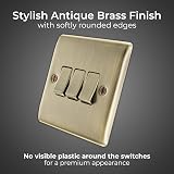 BG Electrical Triple Wall Light Switch 2 Way Antique Brass Nexus Metal NAB43 view 2