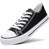Womens Canvas Sneakers Low Top Lace Up Canvas Shoes Fashion Comfortable