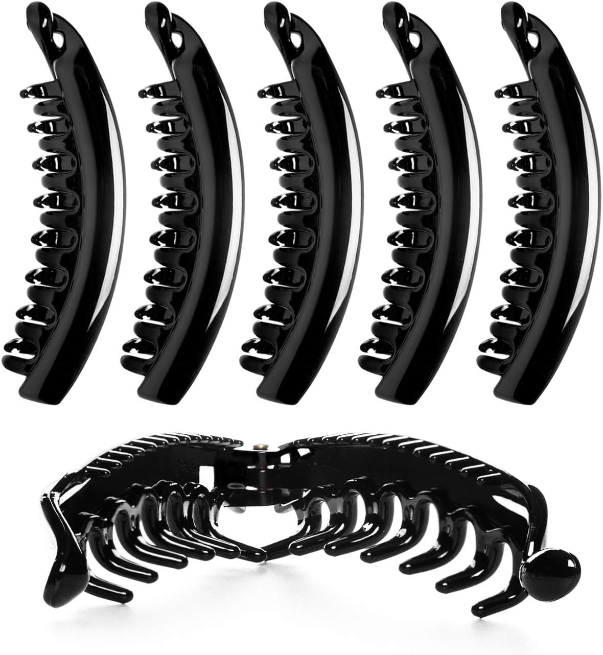 RC ROCHE 6 Pcs Large Banana Hair Clips Claws for Women Thick Curly Ponytail Holder Maker Big Comb No Crease Strong Hold Styling Clasp - Image 4