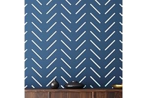 STENCILOGY® / Thames - 24" x 40" XL Wall Stencil, Herringbone Minimal, Large Allover Wall Stencils for Painting, Stencils for Walls, Scandinavian Stencil Pattern