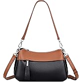 OVER EARTH Genuine Leather Crossbody Bags for Women Small Crossbody Handbag Shoulder Purses with 2 Detachable Straps