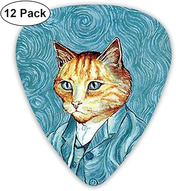 Amazon Co Jp 猫のポートレート エレクトリックギターアコースティックギターマンドリンとベース用のクラシックギターピックセット 12パック One Size Musical Instruments