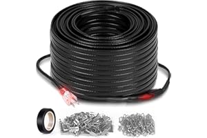 RYLPOINT 100FT Heat Tape for Water Pipes, -40°F Deicing Heating Cable,Thermostat Wire, Freeze Protected Water Pipe Heating Cable, Self Regulating Temperature, Heated Water Hose, 120V 8W/ft (100FT)
