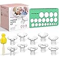 Nursi Luna Flange Sizing Kit 3 in 1 Ultimate with 10PCS Flange Inserts 13/15/17/19/21mm, Nipple Ruler, Cleaning Brush, Silicone Flange Insert Kit for 24mm Most Pumps, Pumping Breastfeeding Essentials