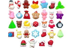 Christmas Squishy Mochi Toys 32pcs, for Kids, Party Flavors, Stress Relief for Adults, Class prizes, Christmas Stocking Suffe