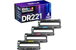 E-Z Ink Remanufactured Drum Unit Replacement for Brother DR221 DR-221 DR221CL to use with HL-3140CW HL-3170CDW MFC-9130CW MFC-9330CDW Printer (1 Black, 1 Cyan, 1 Magenta, 1 Yellow) 4 Pack