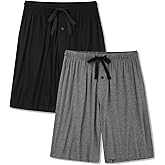 BAMBOO COOL Men's Pajama bottoms Lounge Sleep Shorts Soft Comfortable Breathable Pajamas Shorts with Pockets 2 Pack