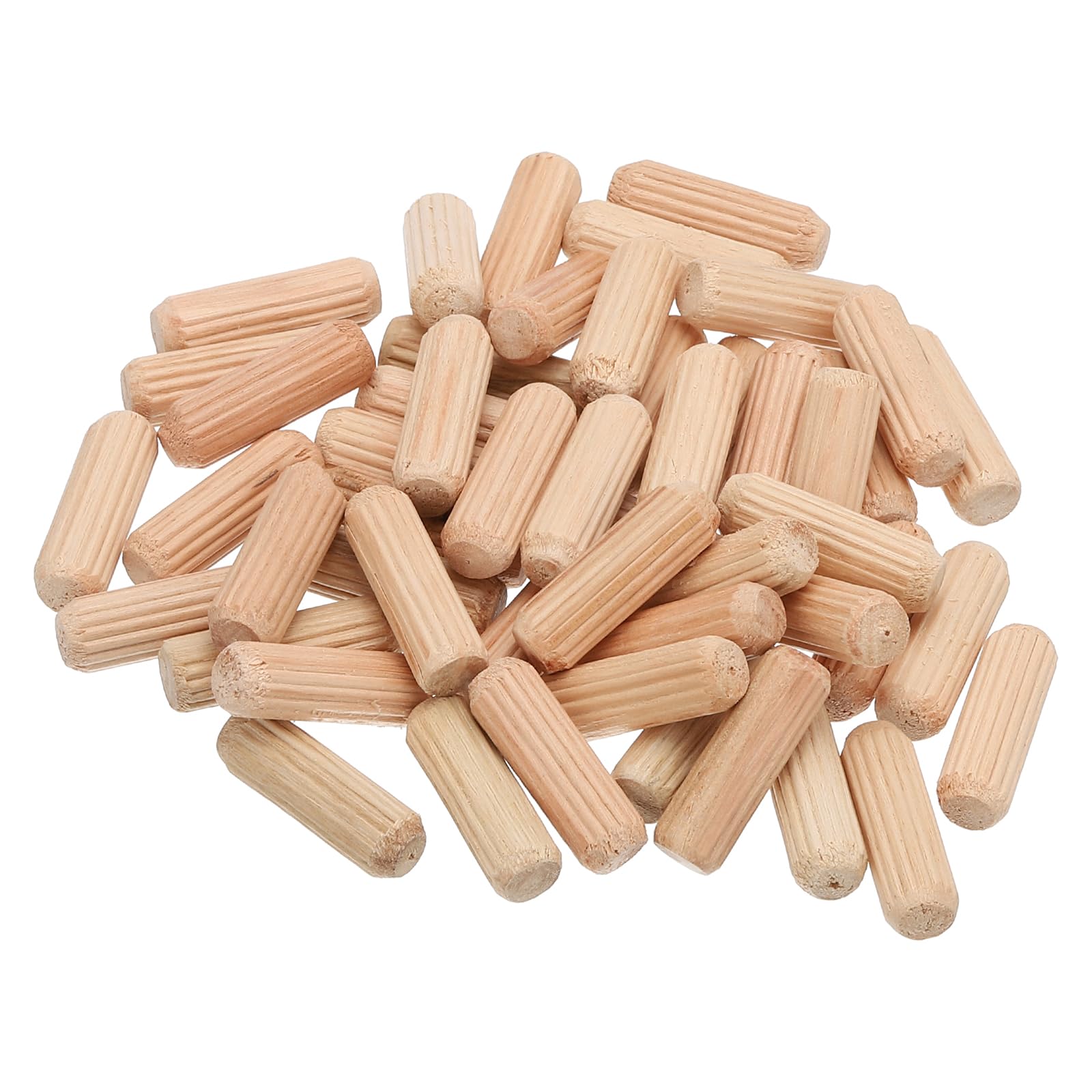 PATIKIL 1/3 Wooden Dowel Pins, 300 Pcs M8x25mm Wood Dowel Pins Hardwood Pegs Fluted Groove Easy Insertion for Crafts Furniture Door Art