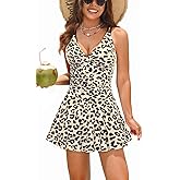 Daci Women's One Piece Swim Dress-Modest Tummy Control Swimdress Bathing Suit 2026 Ruched Swimsuit with Skirt