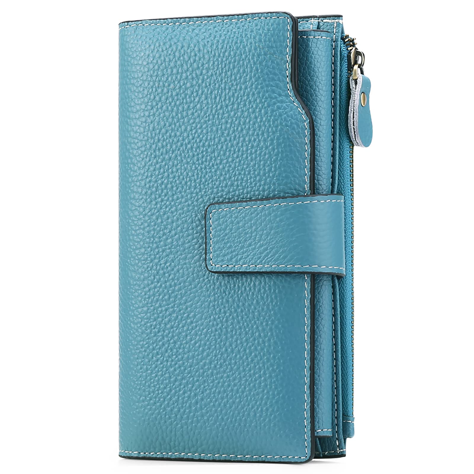 SENDEFN Ladies Purse,Large Capacity Genuine Leather Women's Wallet with Multiple Card Slots