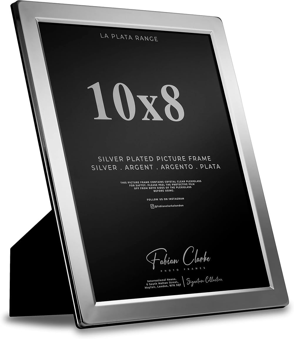 Fabian Clarke London Silver Plated Photo Frame 10x8 Satin Tarnish Protected