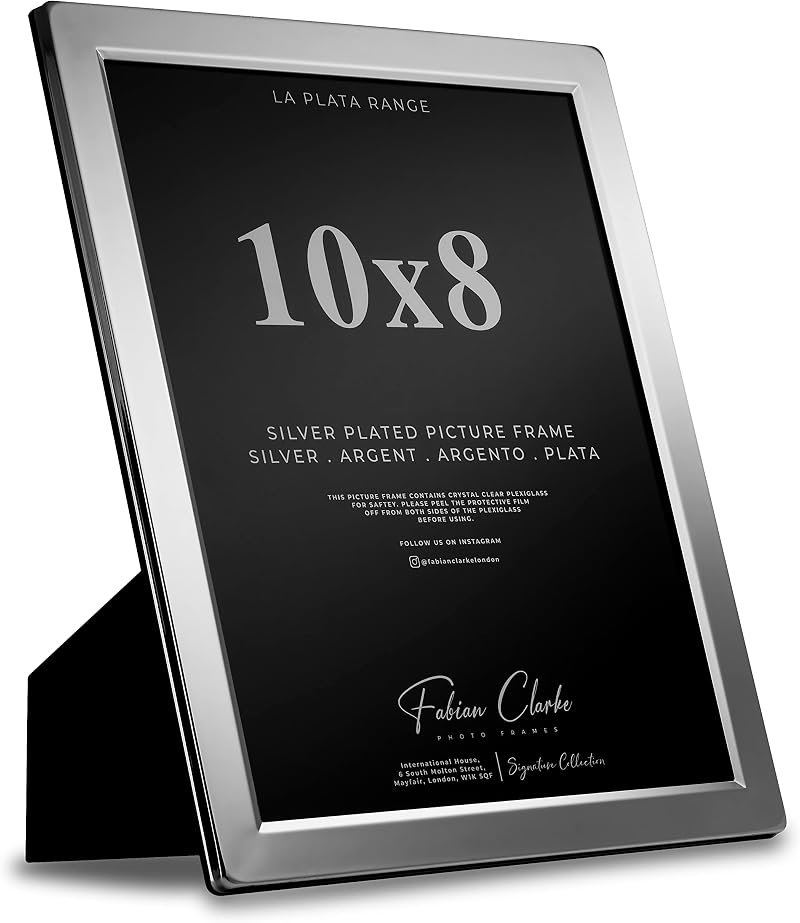Fabian Clarke London Silver Plated Photo Frame 10x8 Satin Tarnish Protected