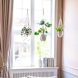 Mkouo 3 Pack Macrame Plant Hangers Indoor Cotton Rope Beads 58/73/89cm view 3