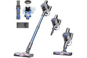 POGAI Cordless Vacuum Cleaner, Cordless Vacuum with 80000 RPM High-Speed Brushless Motor, 2600mAh Powerful Lithium Batteries, 5 Stages High-Efficiency Filtration, Up to 40 Mins Runtime