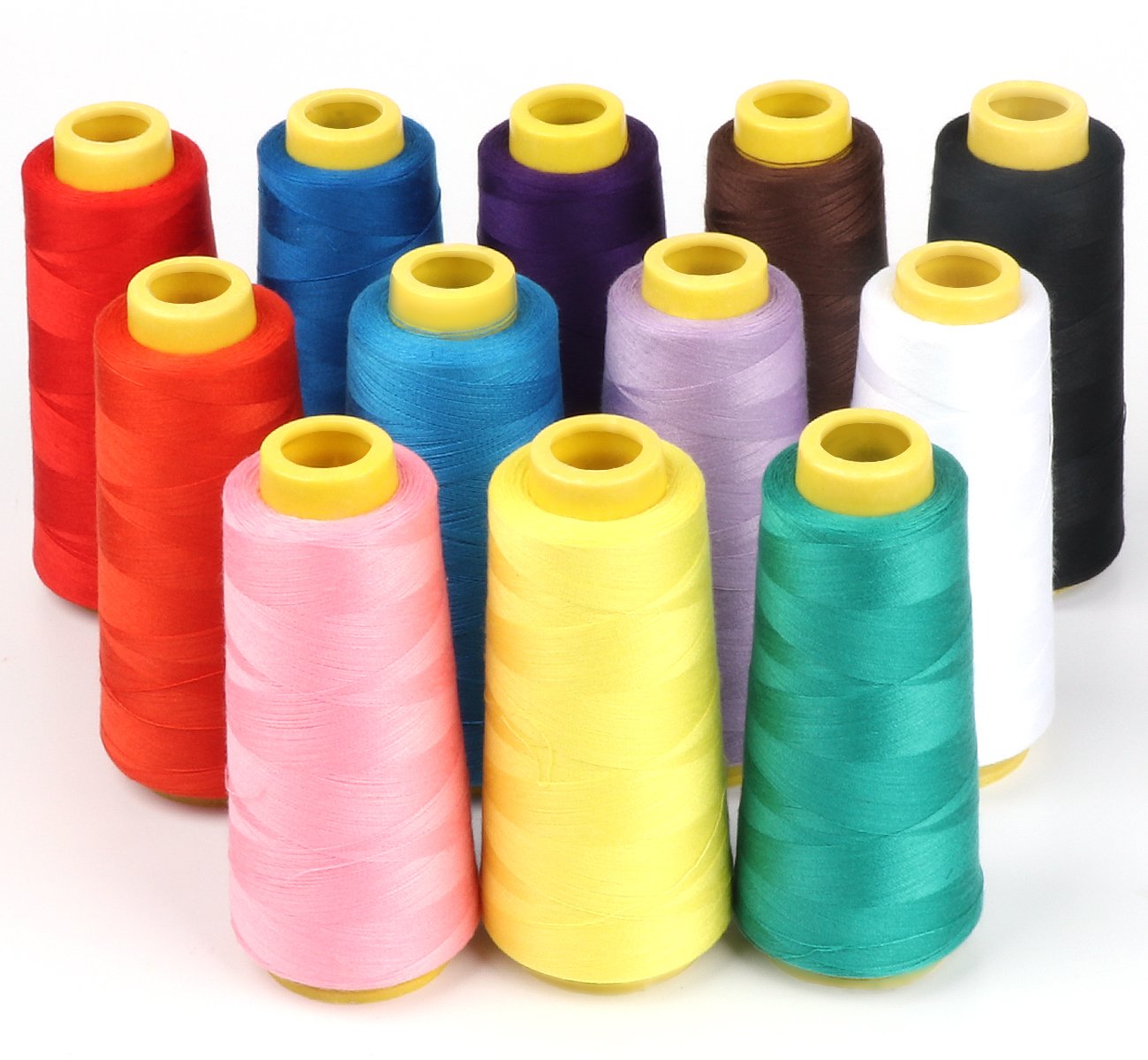 ilauke Sewing Machine Threads, 12 Color Polyester All-Purpose Sewing Threads, Hand Stitching & Quilting-1500m Each
