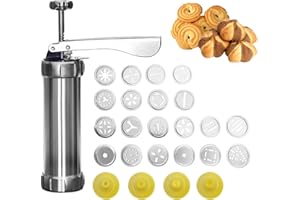 OFKPO 20 Discs & 4 Nozzles Cookie Press Pump Machine Biscuit Maker Set Multifunctional Cookie Press Set