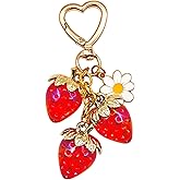 cgllwnmix Strawberry Bag Charms Cherry Keychain Cute Sweet Berry Purse Charms Car Key Chain for Handbag Backpack Wallet Decor