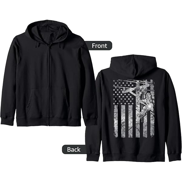 Amazon.com: American Flag Union Electrician Zip Hoodie : Clothing 