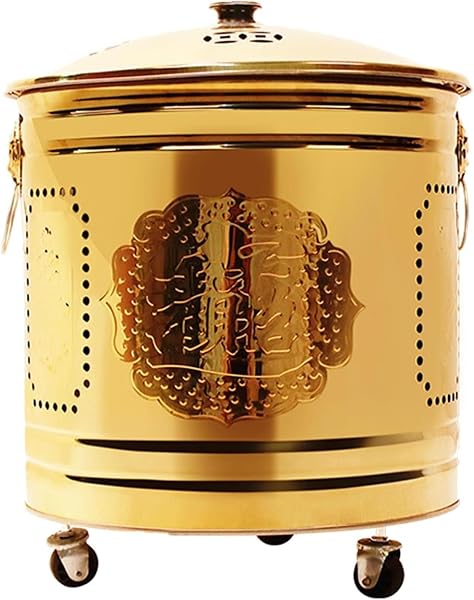 Burn Barrels for Outside,Garden Incinerator, Fire Barrel Outdoor Pit Incineration for Paper Leaf Trash(Gold,X-Large) - 1