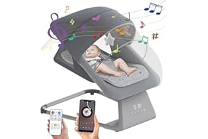 ELEPHTT-BABY Baby Swings for Infants, Remote Indoor Baby Swing to Toddler, Portable Infant Swing and Bouncer for Baby Boy Girl, Baby Rocker Chair for Newborn with 11 Lullabies, Large Screen, 5 Speeds