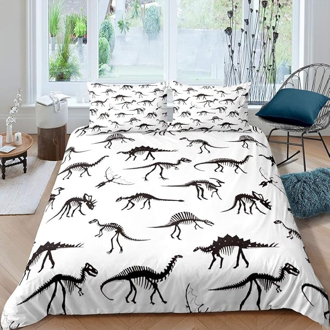 Erosebridal Dinosaur Comforter Cover, Dinos Fossil Bedding