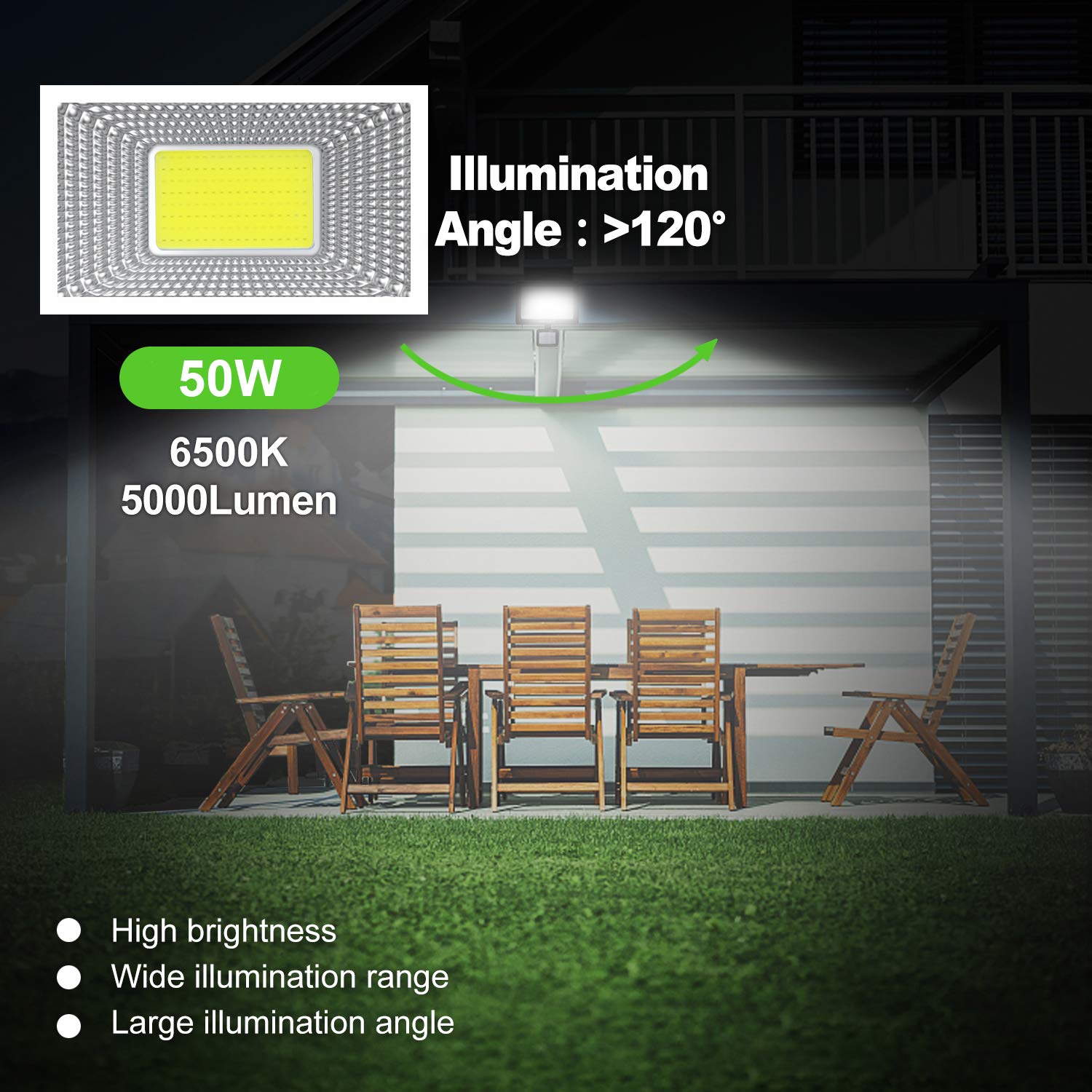 LED Strahler mit Bewegungsmelder 50W CLY Außenstrahler Scheinwerfer