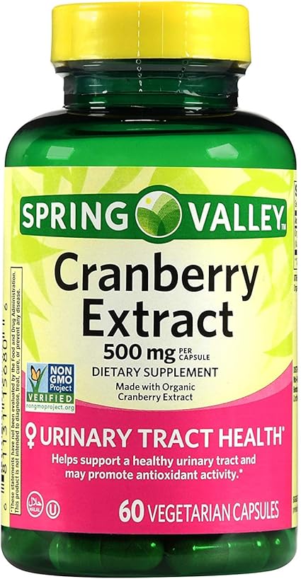 Amazon Com Spring Valley Cranberry Extract 60 Count 500 Mg Per Capsule Health Personal Care