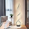 LMiSQ LED Lamp with Remote Control and Foot Switch 53in Modern, Living Room Bright 48W Dimmable 3 Color Black Standing Lamp with 1H Timer Corner Floor Lamp for Office Bedroom