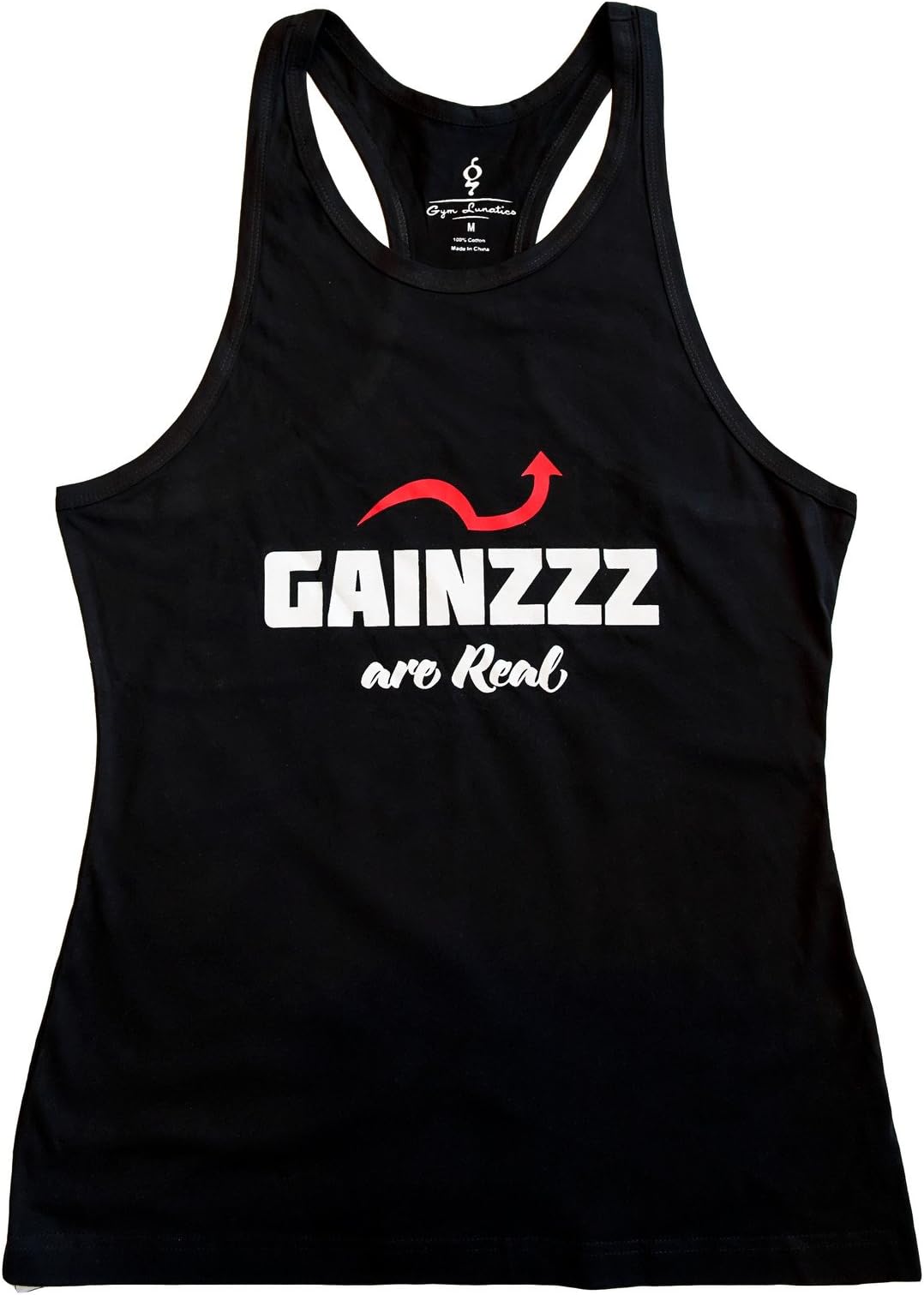Mens Gainzzz are Real Racerback Stringer Tank Top Cotton T Shirt for Gym Workout
