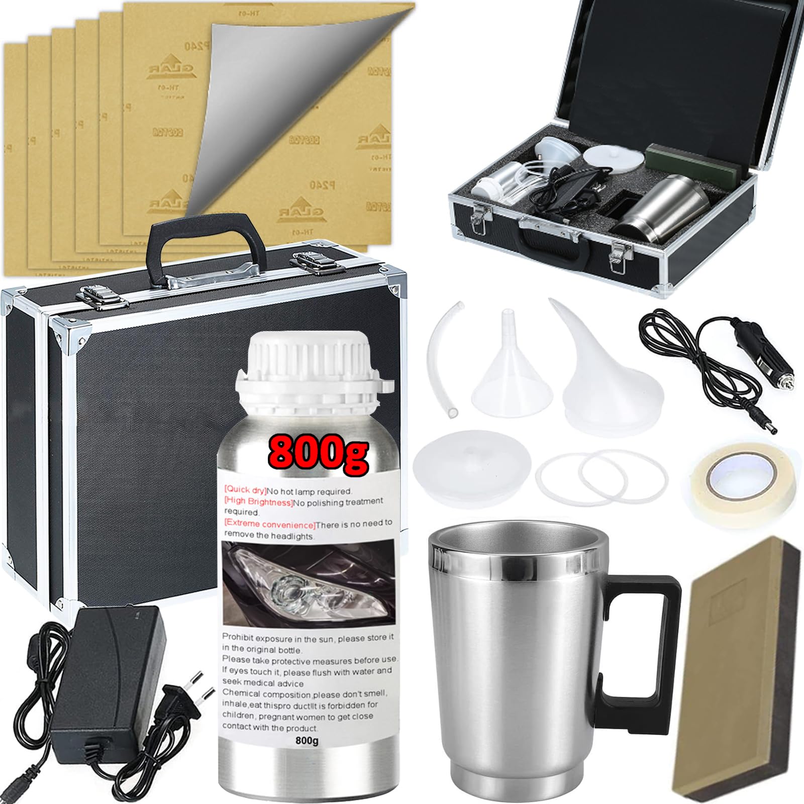 Photo 1 of HYHJMISTY Headlight Restoration Kit, 800g Vapor Headlight Restoration Kit, Head Light Lens Restore Kit with 800g Repair Liquid for Repair Headlight Yellowing/Vague/Scratch/Oxidation