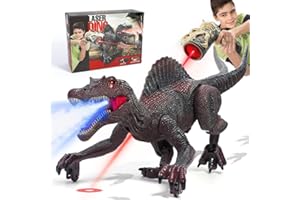 FRUSE Remote Control Dinosaur Toys,RC Walking Robot Dinosaur w/Light Tracing,Spray Mist,LED Light,Roaring,Jurassic Dinosaur Toys,Gifts for Kids Girls Age 3 4 5 6 7 8